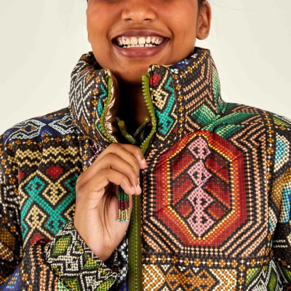 FARM RIO Tropical Rauti Reversible Metallic Puffer Jacket - Picture 2 of 8